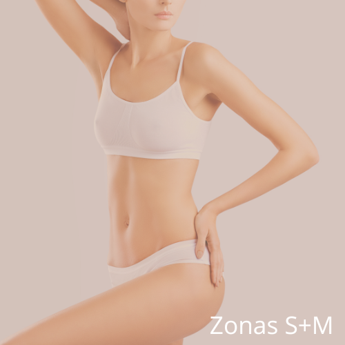 Depilación axilas, rebaje parcial, intergluteo o antebrazo mas medias piernas, rebaje total o rostro completo (Seis Sesiones S+M)